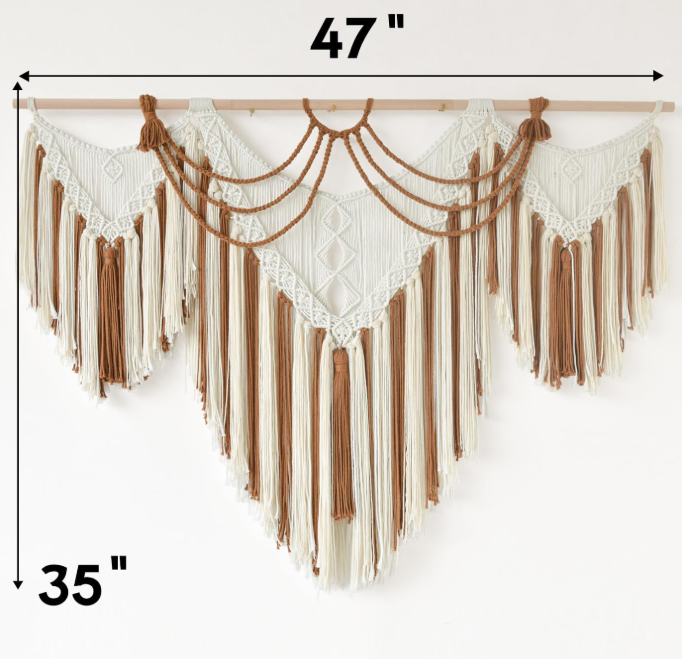 Brown White Geometric Wall Hanging Decor Image 2