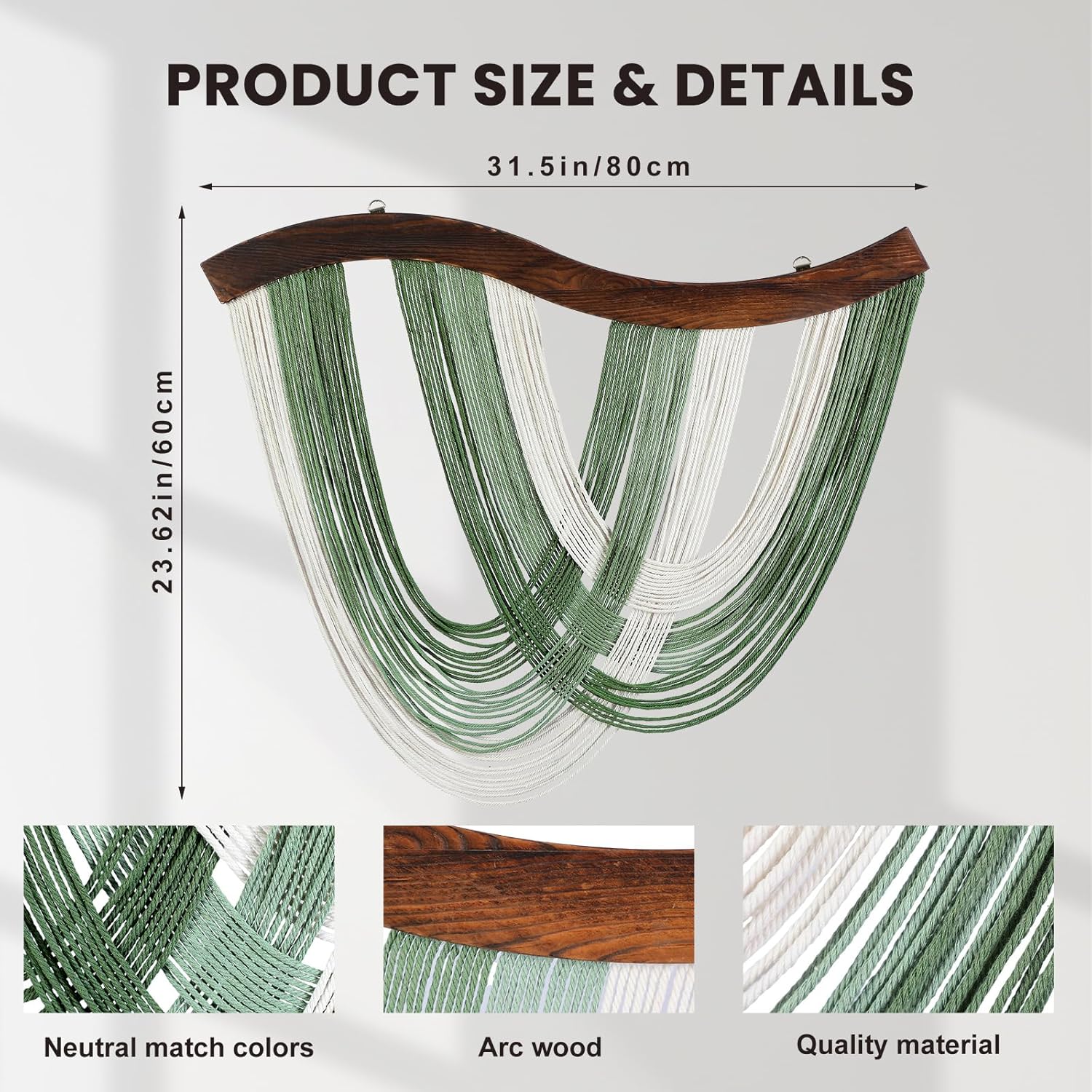 Green Gradient Yarn Wall Hanging Decor Image 2